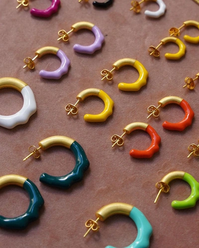 Lunaya Mini Molten Hoops Yellow In Yellow