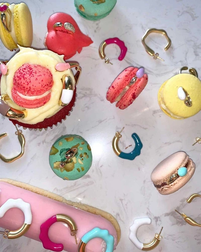 Lunaya Mini Molten Hoops Pink In Pink