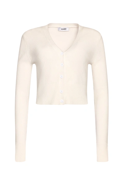 Danielle Guizio Ny Camelie Cardigan Top In Ivory