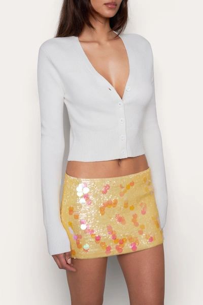 Danielle Guizio Ny Camelie Cardigan Top In Ivory