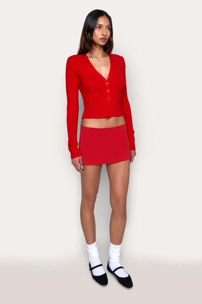 Danielle Guizio Ny Camelie Cardigan Top In Poppy