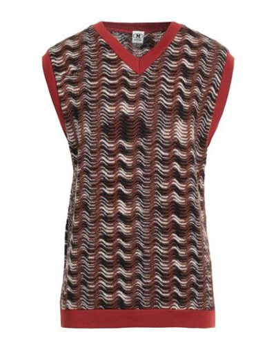 Shop M Missoni Man Sweater Brown Size L Silk, Viscose, Polyamide, Elastane