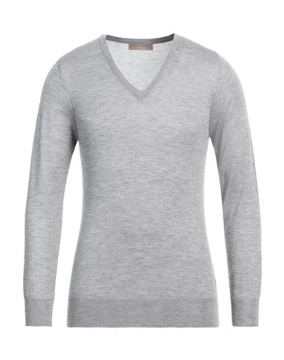 Shop Cruciani Man Sweater Grey Size 48 Cashmere, Silk