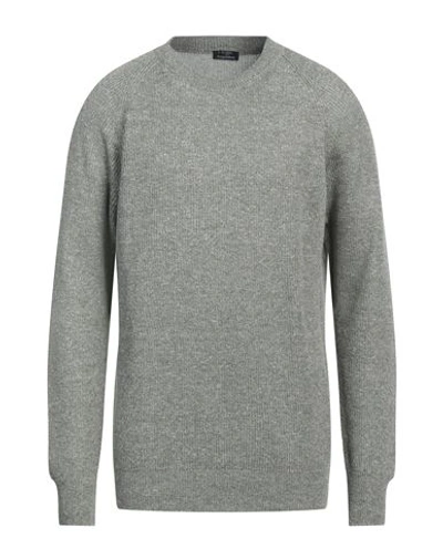 Shop Barba Napoli Man Sweater Military Green Size 44 Linen, Cotton