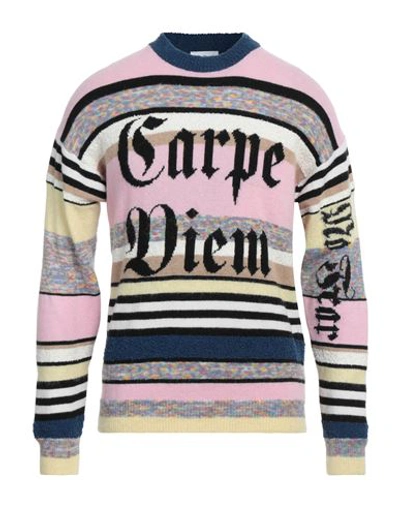 Soulland Man Sweater Pink Size L Synthetic Fibers, Wool, Recycled Wool, Cotton, Alpaca Wool In Pink