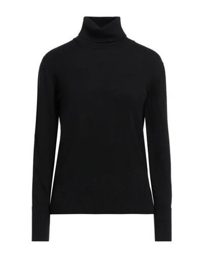 Alpha Studio Woman Turtleneck Black Size 10 Wool, Cashmere In Black