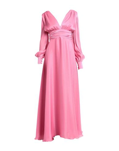 Shop Actualee Woman Maxi Dress Fuchsia Size 8 Polyester In Pink