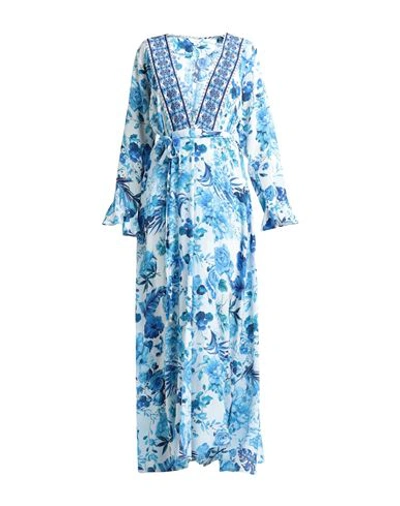 Shop Inoa Inóa Woman Maxi Dress Blue Size 1 Silk