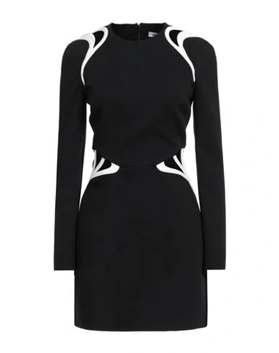 Shop Mugler Woman Mini Dress Black Size 6 Viscose, Polyester