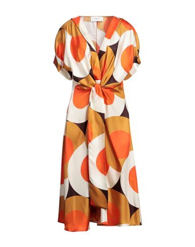 Shop Beatrice B Beatrice .b Woman Midi Dress Orange Size 6 Silk