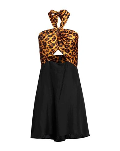 Shop Sandro Woman Mini Dress Black Size 10 Viscose, Linen