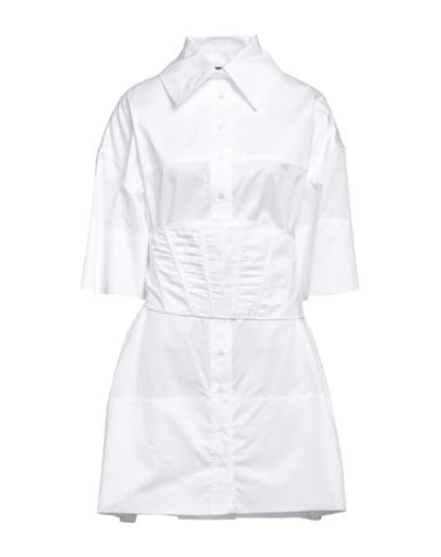 Shop Pinko Woman Mini Dress White Size L Cotton