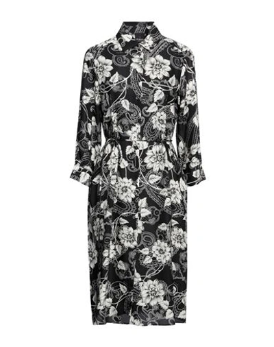 Pinko Uniqueness Woman Midi Dress Black Size 6 Viscose In Black