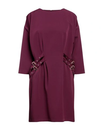 Shop Simona Corsellini Woman Mini Dress Deep Purple Size 10 Polyester, Elastane