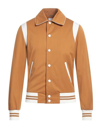 Shop Pt Torino Man Jacket Camel Size 42 Cotton In Beige
