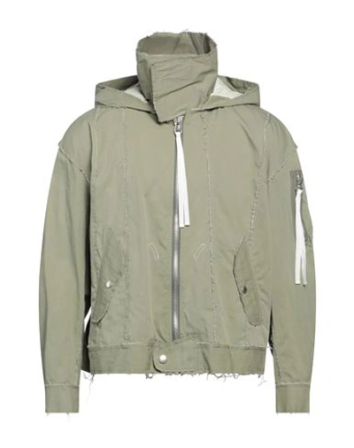 Shop Facetasm Man Jacket Military Green Size 4 Cotton, Nylon