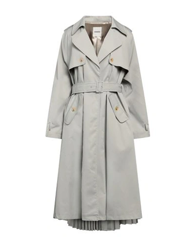 Shop Sandro Woman Overcoat & Trench Coat Sage Green Size 4 Polyester