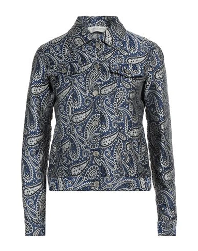 Shop Golden Goose Woman Jacket Blue Size 4 Polyester