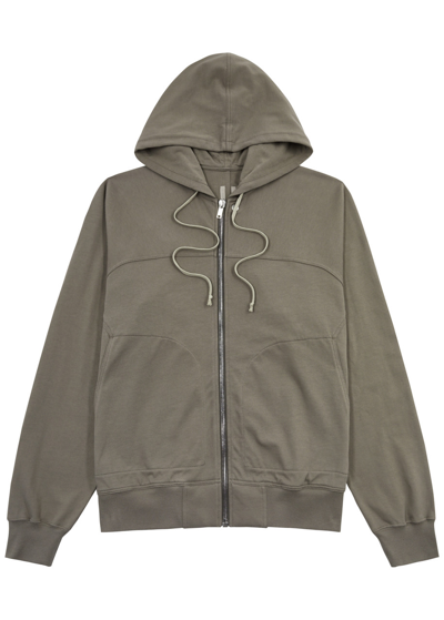 Shop Rick Owens Hooded Cotton Sweatshirt In Grey