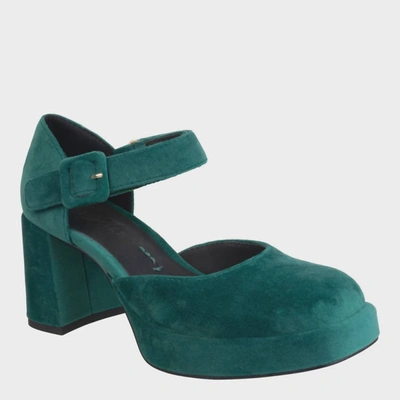 Shop Naked Feet Women's Estonia Heeled Clog In Emerald In Gold