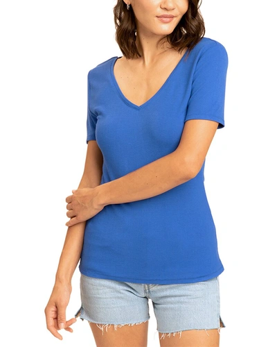 Shop Threads 4 Thought Darina Feather Rib Slim Top In Blue