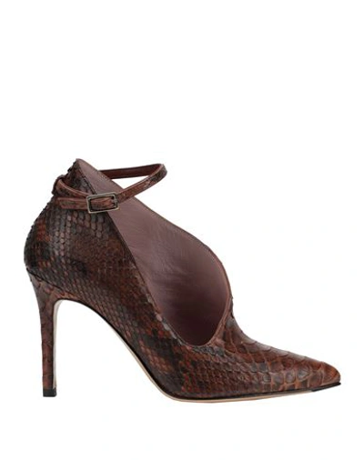 Shop Antonio Barbato Woman Pumps Brown Size 7.5 Leather
