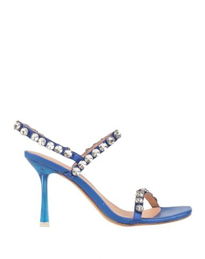 Shop Gaelle Paris Gaëlle Paris Woman Sandals Bright Blue Size 7 Textile Fibers