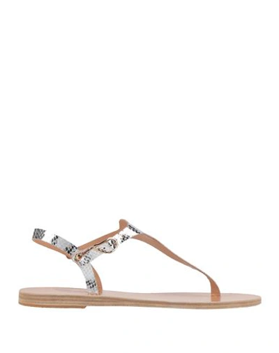 Shop Ancient Greek Sandals Woman Thong Sandal Silver Size 8 Leather