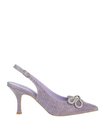 Paolo Mattei Woman Pumps Light Purple Size 8 Textile Fibers In Purple