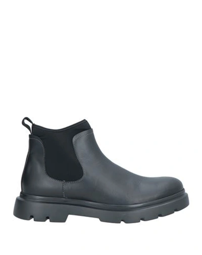 Shop Boston Man Ankle Boots Black Size 7 Calfskin, Textile Fibers