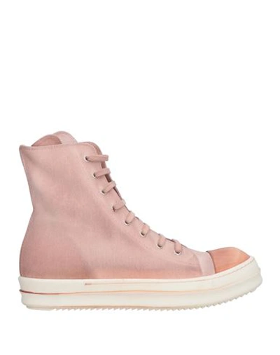 Shop Rick Owens Drkshdw Drkshdw By Rick Owens Man Sneakers Pastel Pink Size 9 Leather, Textile Fibers