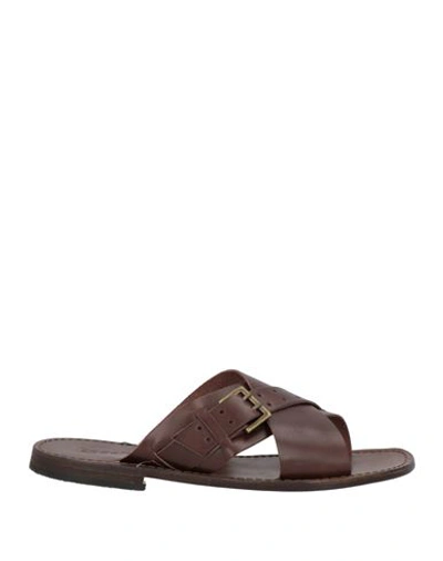 Shop Bagatt Man Sandals Cocoa Size 7 Leather In Brown