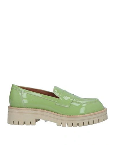 Shop J D Julie Dee Woman Loafers Light Green Size 8 Leather