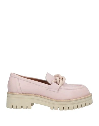 Shop J D Julie Dee Woman Loafers Light Pink Size 10 Leather