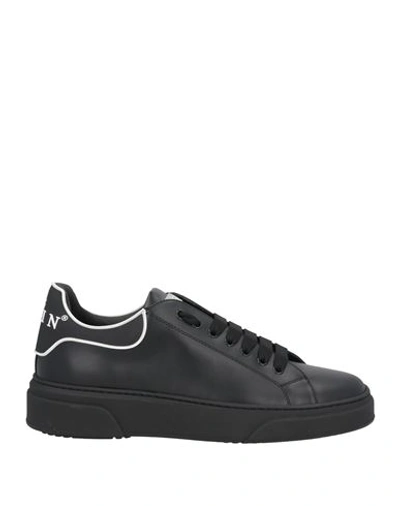 Shop Philipp Plein Man Sneakers Black Size 9 Leather, Textile Fibers