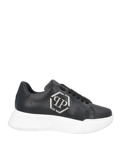 Shop Philipp Plein Woman Sneakers Black Size 8 Leather