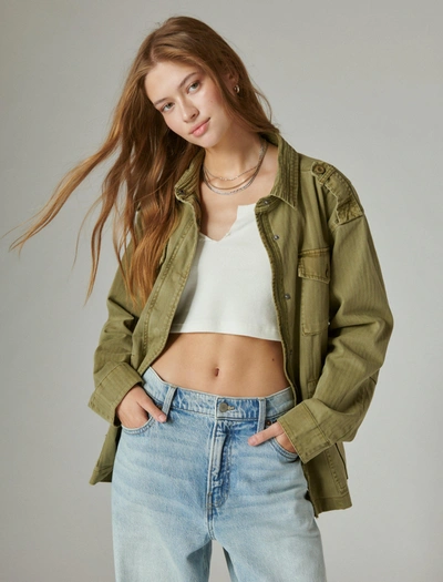 Shop Lucky Brand Women's Classic Military Jacket In Multi