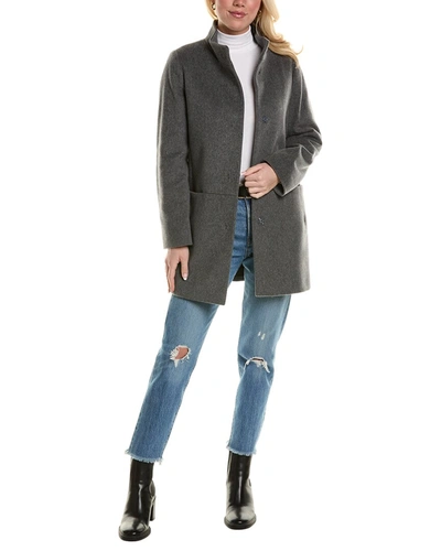 Shop Cinzia Rocca Icons Short Wool & Cashmere-blend Coat In Grey