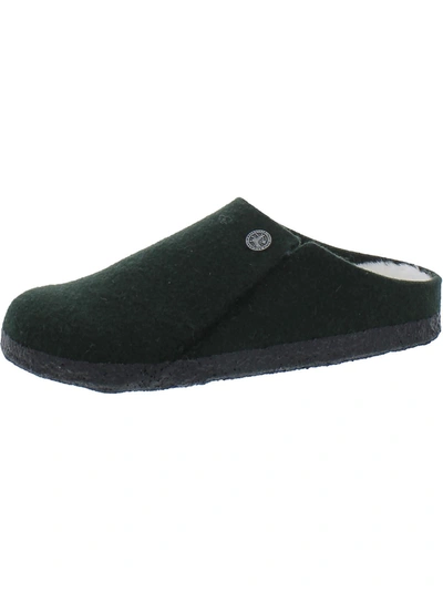 Shop Birkenstock Zermatt Rivet Womens Felt Shearling Slide Slippers In Green