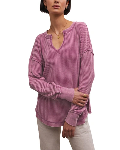 Shop Z Supply Driftwood Thermal Ls Top In Pink