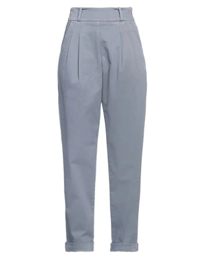 Shop Peuterey Woman Pants Grey Size 6 Cotton, Elastane