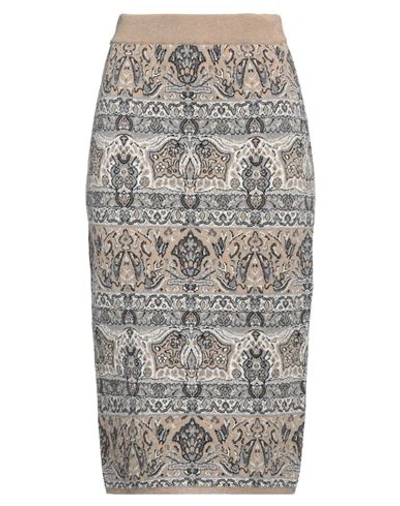 Shop Antonio Marras Woman Midi Skirt Sand Size Xs Virgin Wool In Beige