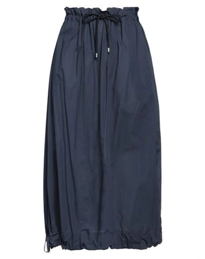 Shop Emporio Armani Woman Midi Skirt Slate Blue Size 4 Cotton, Polyester