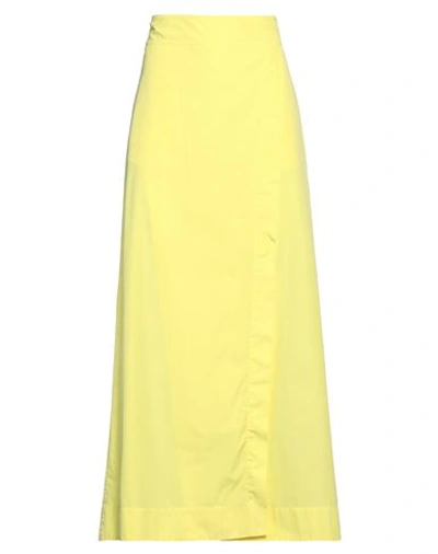 Shop Barba Napoli Woman Maxi Skirt Yellow Size 8 Cotton