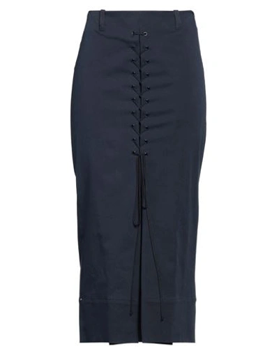 Shop Sportmax Woman Denim Skirt Midnight Blue Size 14 Cotton, Elastane