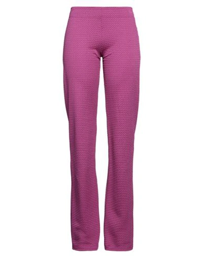 Shop Fisico Woman Pants Mauve Size Xl Polyamide, Elastane In Purple
