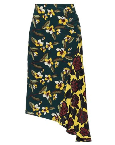 Shop Weekend Max Mara Woman Midi Skirt Dark Green Size 16 Silk