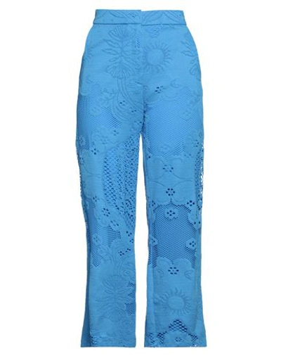 Shop Beatrice B Beatrice .b Woman Pants Azure Size 8 Cotton, Polyamide In Blue