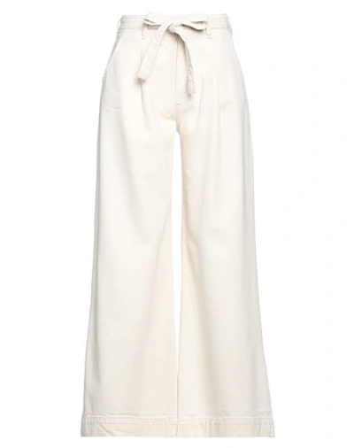 Shop Maison Scotch Woman Pants Cream Size 29w-30l Cotton, Tencel Lyocell In White