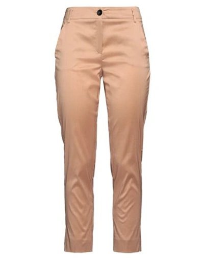 Shop Emme By Marella Woman Pants Camel Size 10 Cotton, Polyester In Beige